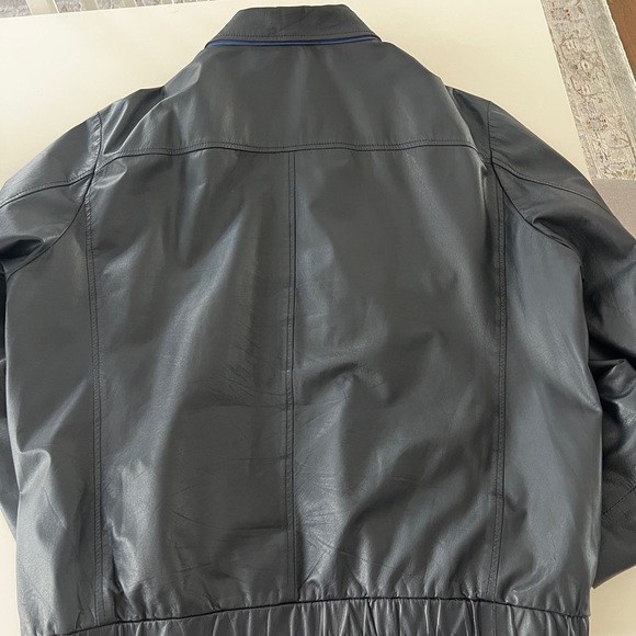 Baldinini Men's Blue Leather Jacket - Picture 4 of 12